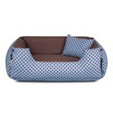 Ver imagem 2 de Cama de Cachorro Dupla Face Lola 65x50 Azul Poá Marrom