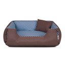Ver imagem 4 de Cama de Cachorro Dupla Face Lola 65x50 Azul Poá Marrom