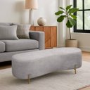 Ver imagem 5 de Puff Decorativo Banqueta Orgânico Feijão Curvo Maitê 138cm Bouclê:cinza Claro
