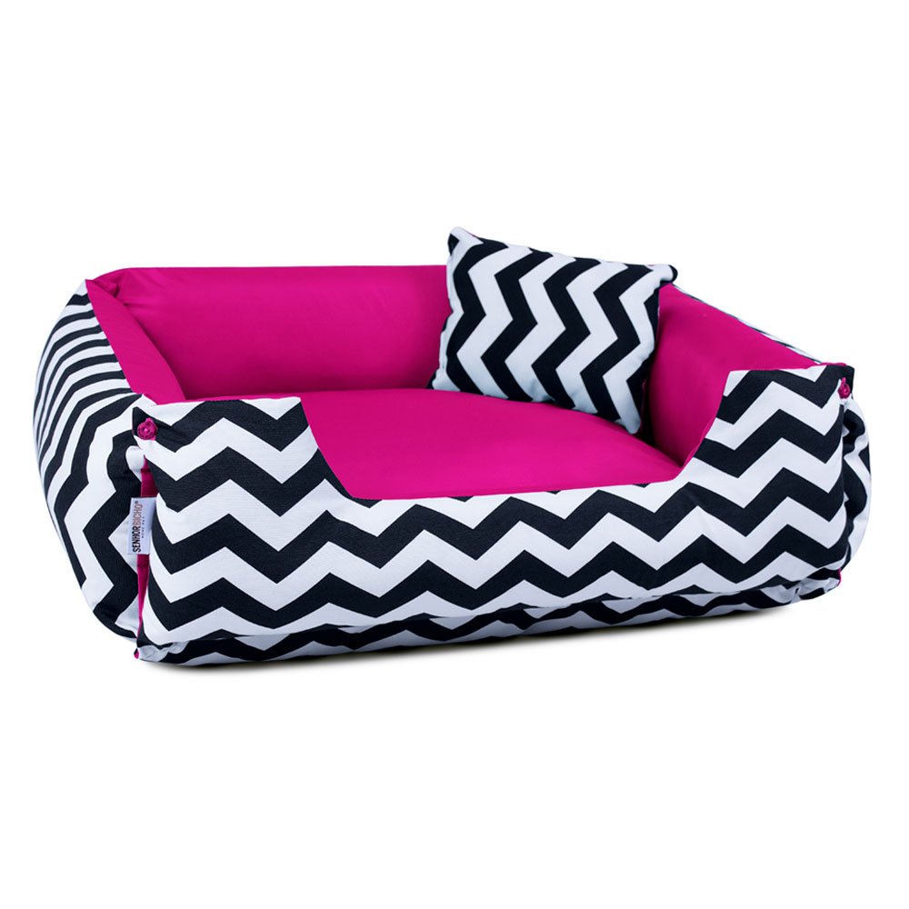 Enxoval Cama de Cachorro Dupla Face Lola - EGG - Chevron Pink - 6