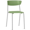 Ver imagem 1 de Cadeira Empilhável Fixa Atom F02 Base Aço Cinza Verde - Lyam Decor