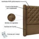 Ver imagem 3 de Cabeceira Estofada Cama Box Casal King Size Alteza 195cm Suede Caramelo - Desk Design