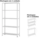 Ver imagem 4 de Kit 2 Estante Aço 5 Prateleiras Suporta 100Kg W3 10071