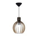 Ver imagem 3 de Lustre Luminária Pendente de Madeira Mdf Mod. Acácia