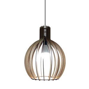 Lustre Luminária Pendente de Madeira Mdf Mod. Acácia