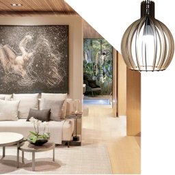 Lustre Luminária Pendente de Madeira Mdf Mod. Acácia - 7