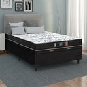 Ver imagem 2 de Cama Box Baú Casal Sintético Preto Colchão de Espuma Semi Ortopédica Extra Firme Cinza 80kg