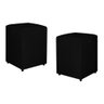 Kit Puff Quadrado Para Escritório Veludo Preto - Vallisa Decor - 1