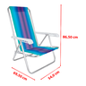 Cadeira De Praia Reclinável Mor 4 Posições Alumínio Sortida - 6