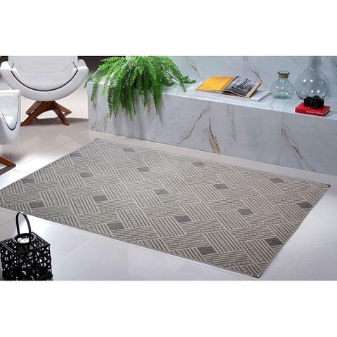 Tapete Andino 2M X 2,5M Antiderrapante Andino A-121 Cinza