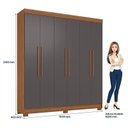 Ver imagem 4 de Guarda Roupa Casal 6 Portas Toledo Jatobá Grafite - Santos Andirá