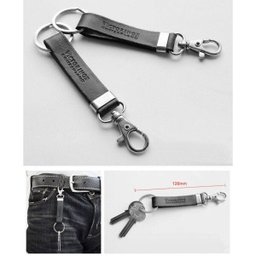 Chaveiro em couro com mosquetão e argola victorinox 4.1853 - 4