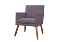 Ver imagem 3 de Kit Namoradeira + 2 Poltronas Decorativa Cecília Suede Rosê Pés Madeira Mz Decor