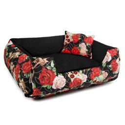 Enxoval Cama de Cachorro Dupla Face Lola Senhor Bicho - G - Caveiras Preto - 5 Enxoval Cama de Cachorro Dupla Face Lola Senhor Bicho - G - Caveiras Preto - 5