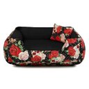 Ver imagem 3 de Enxoval Cama de Cachorro Dupla Face Lola Senhor Bicho - G - Caveiras Preto