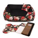 Ver imagem 1 de Enxoval Cama de Cachorro Dupla Face Lola Senhor Bicho - G - Caveiras Preto