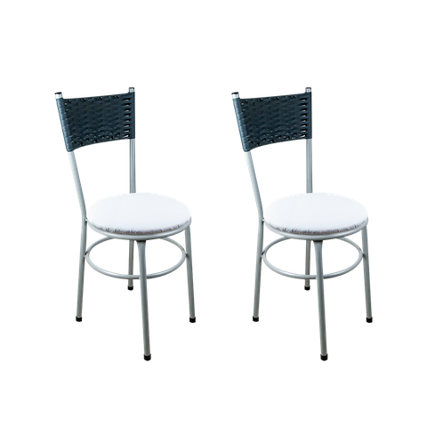 2 Cadeiras Cinza para Cozinha Viena:Branco