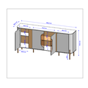 Ver imagem 3 de Aparador Buffet para Sala de Jantar Tambaú Marrom/Fendi/Freijó