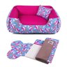 Enxoval Cama de Cachorro Dupla Face Lola - G - Unicórnio Azul Pink - 1