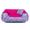 Enxoval Cama de Cachorro Dupla Face Lola - G - Unicórnio Azul Pink - 3