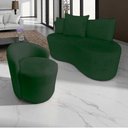 Ver imagem 1 de Kit Namoradeira + Poltrona Yara Orgânica Veludo Verde