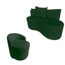 Ver imagem 2 de Kit Namoradeira + Poltrona Yara Orgânica Veludo Verde