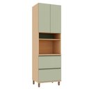 Ver imagem 1 de Paneleiro para Cozinha Lótus 3 Portas 2 Prateleiras MDF 70cm Verde Luciane Móveis com Gaveta