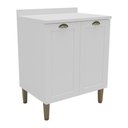 Ver imagem 1 de Balcão de Cozinha Americana com Tampo 70cm 2 Portas Multimóveis Cr20485 Branco