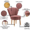 Ver imagem 3 de Kit 3 Cadeiras para Mesa de Jantar Estrutura em Madeira Maciça Tecido Veludo Premium Pés Palito