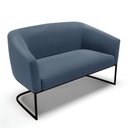 Ver imagem 1 de Sofá Namoradeira 2 Lugares Base Industrial Preto Stella Suede Azul Marinho D03 - D'Rossi