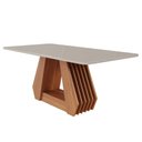 Ver imagem 1 de Mesa para Sala de Jantar Agata 160 X 80 Cm com Tampo Mdf/vidro Cimol Cinamomo/off White