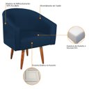 Ver imagem 4 de Poltrona Decorativa Sala de Estar Recepção Luiza Pés Palito Suede Azul Marinho - ADJ Decor