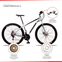 Ver imagem 2 de Bicicleta Aro 29 Bike Aço 21 Marchas Velocidades Freio a Disco:branco