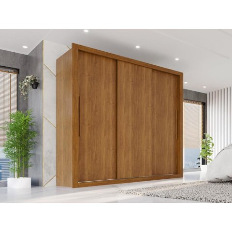 Guarda-Roupa Casal com 3 Portas de Correr Multimóveis Cinamomo