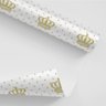 Papel De Parede Adesivo Poá Branco Bolinhas Coroa Dourada - 3