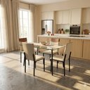 Ver imagem 5 de Jogo de 6 Cadeiras Cozinha Jantar Estofada Moderna Corano - Bege