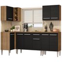 Ver imagem 3 de Armário de Cozinha Completa de Canto 293cm Rustic/Preto Emilly Open Madesa 01