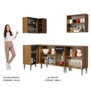 Ver imagem 6 de Armário de Cozinha Completa de Canto 293cm Rustic/Preto Emilly Open Madesa 01