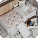 Ver imagem 3 de Mini Cama Infantil Montessoriana com Baú Bella + Colchão:branco