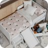 Mini Cama Infantil Montessoriana com Baú Bella + Colchão:branco - 3