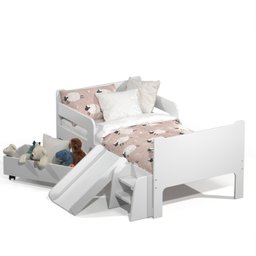 Mini Cama Infantil Montessoriana com Baú Bella + Colchão:branco - 6
