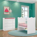 Ver imagem 2 de Conjunto Infantil Aurora Branco: Berço Aurora + Cômoda com Trocador e 4 Gavetas