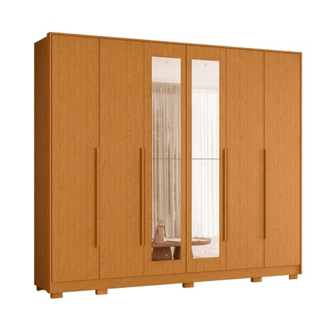Guarda Roupa Grande 6 Portas 6 Gavetas com Espelho