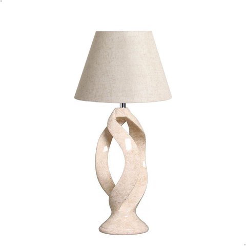 Abajur Grande para Sala Grego Bege Petra com Cúpula 67x35 Cm