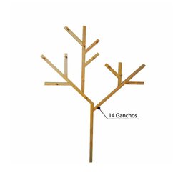 Painel Árvore com 14 Cabideiros - Pinus - 3