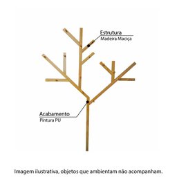 Painel Árvore com 14 Cabideiros - Pinus - 2