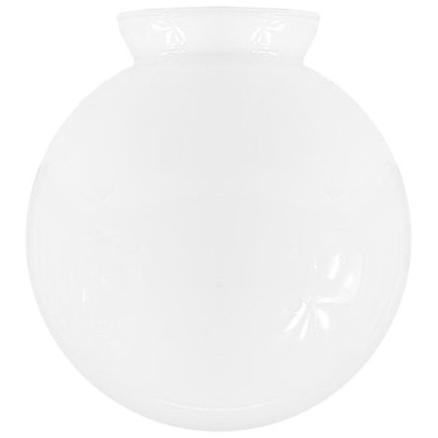 Globo de Vidro Lustre Branco Brilho Esférico com Colar 08x15