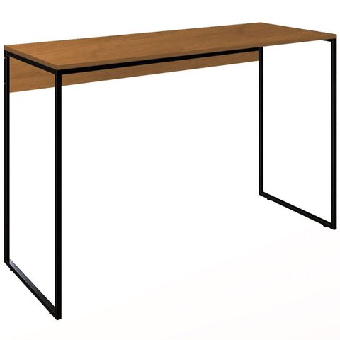 Mesa de Escritório Bela 90cm Escrivaninha Home Office com Pés em Metal Cor:cinamomo Preto