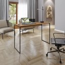 Ver imagem 2 de Mesa de Escritório Bela 90cm Escrivaninha Home Office com Pés em Metal Cor:cinamomo Preto