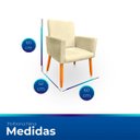 Ver imagem 6 de Poltrona Nina Decorativa Suede Bege para Escritorio, Sala Salão Biselos-Decor